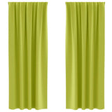 Vidaxl zwart-out gordijnen met ringen 2 pcs groen 225 x 140 cm