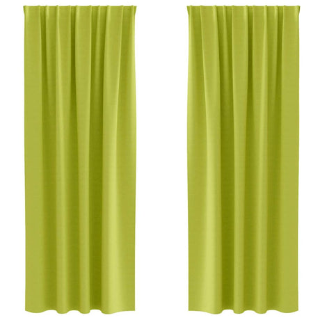 Vidaxl zwart-out gordijnen met ringen 2 pcs groen 245 x 140 cm