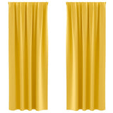 Vidaxl zwart-out gordijnen met ringen 2 pcs mosterdgeel 245 x 140 cm