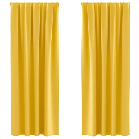 Vidaxl zwart-out gordijnen met ringen 2 pcs mosterdgeel 245 x 140 cm