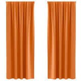 Vidaxl zwart-out gordijnen met ringen 2 pcs feloranje 260 x 140 cm