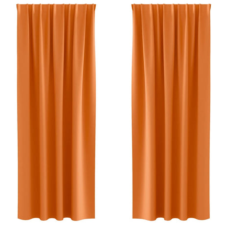 Vidaxl zwart-out gordijnen met ringen 2 pcs feloranje 260 x 140 cm