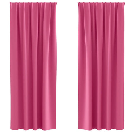 Vidaxl zwart-out gordijnen met ringen 2 pcs felroze 260 x 140 cm