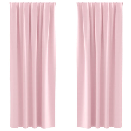 Vidaxl zwart-out gordijnen met ringen 2 pcs babyroze 260 x 140 cm