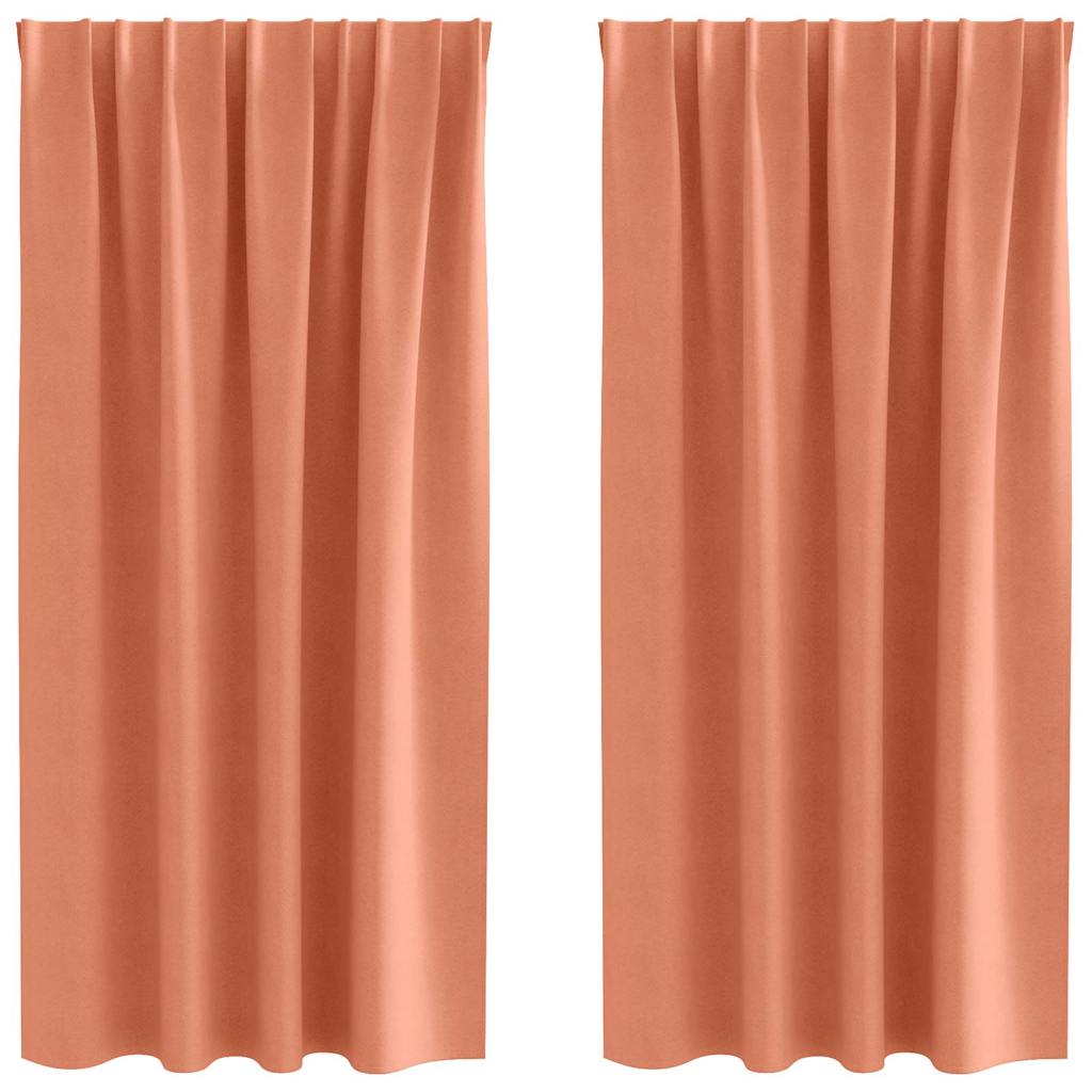 Vidaxl zwart-out gordijnen met ringen 2 pcs terracotta 175 x 140 cm