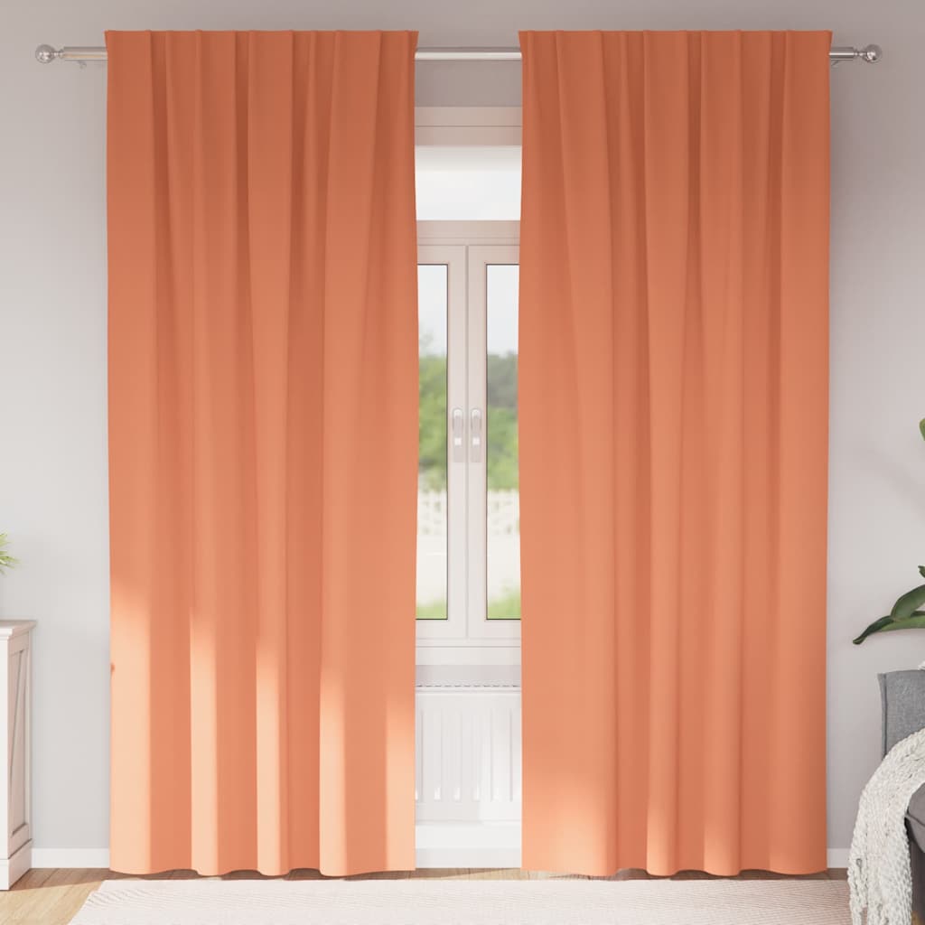 Vidaxl zwart-out gordijnen met ringen 2 pcs terracotta 225 x 140 cm