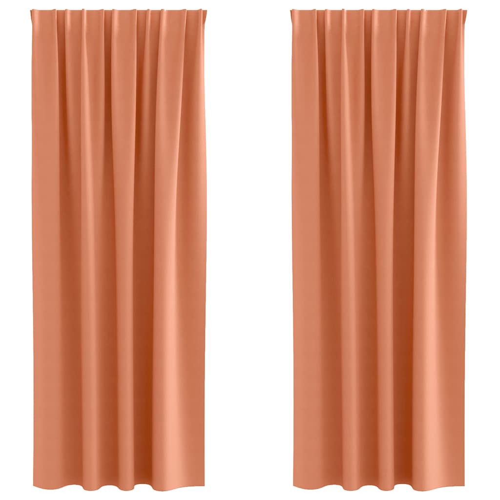Vidaxl zwart-out gordijnen met ringen 2 pcs terracotta 245 x 140 cm