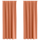 Vidaxl zwart-out gordijnen met ringen 2 pcs terracotta 245 x 140 cm