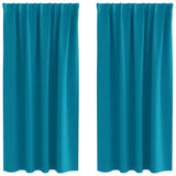 Vidaxl zwart-out gordijnen met ringen 2 pcs turquoise 175 x 140 cm