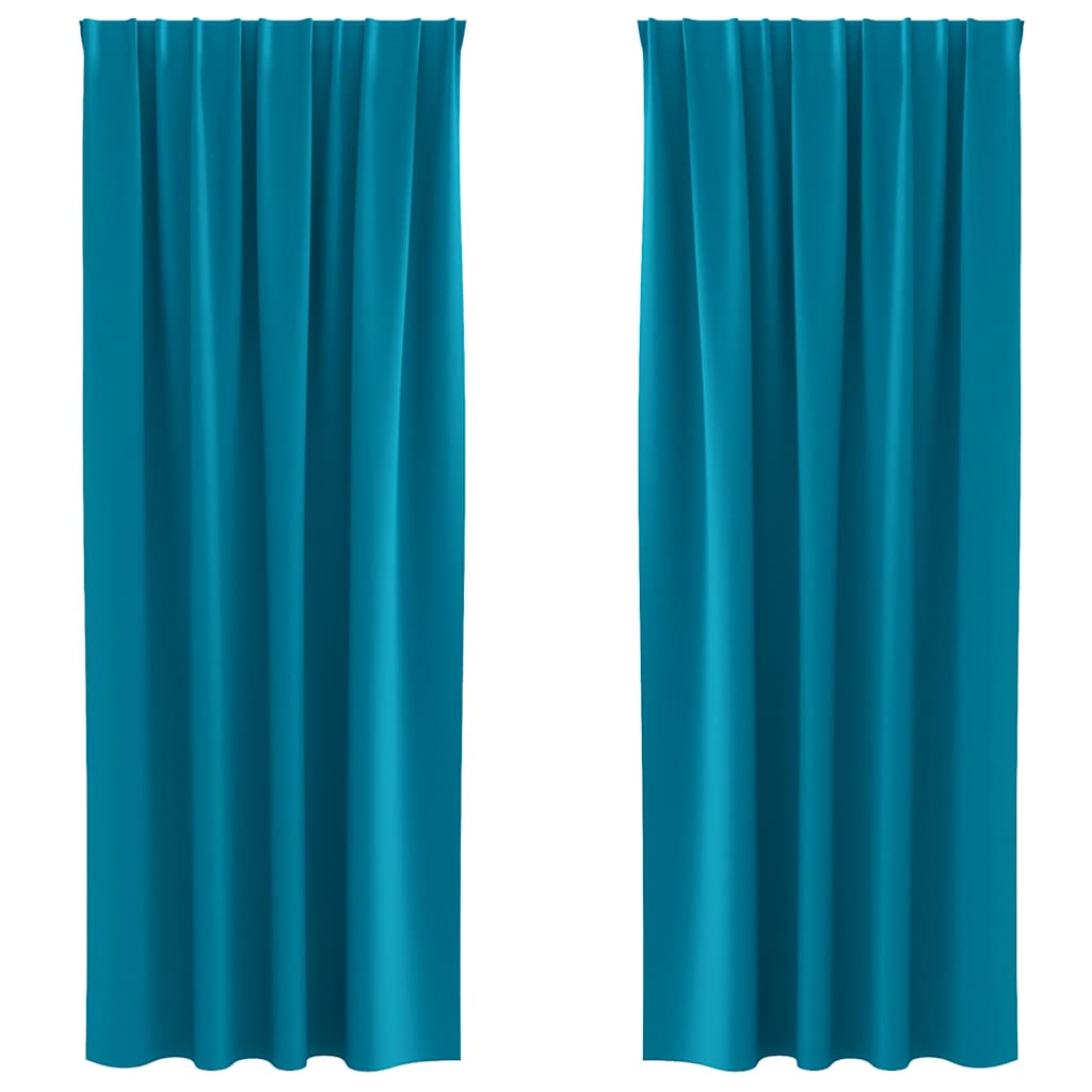 Vidaxl zwart-out gordijnen met ringen 2 pcs turquoise 225 x 140 cm