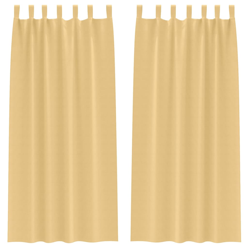 Vidaxl zwart-out gordijnen met ringen 2 pcs beige 260 x 140 cm