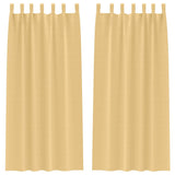 Vidaxl zwart-out gordijnen met ringen 2 pcs beige 260 x 140 cm