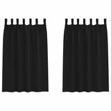 Vidaxl zwart-out gordijnen met ringen 2 pcs zwart 175 x 140 cm