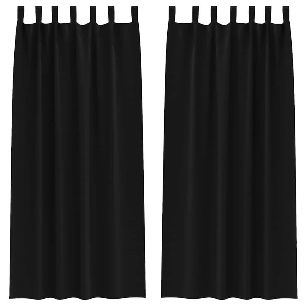 Vidaxl zwart-out gordijnen met ringen 2 pcs zwart 245 x 140 cm