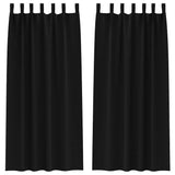 Vidaxl zwart-out gordijnen met ringen 2 pcs zwart 245 x 140 cm