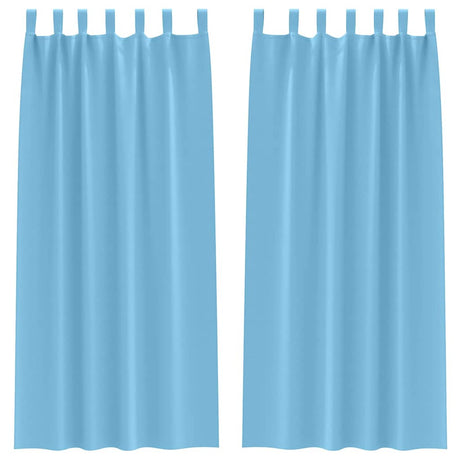 Vidaxl zwart-out gordijnen met ringen 2 pcs lichtblauw 225 x 140 cm