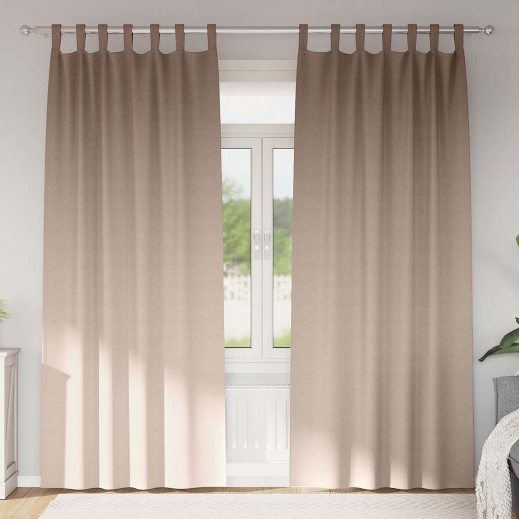 Vidaxl zwart-out gordijnen met ringen 2 pcs taupe 245 x 140 cm