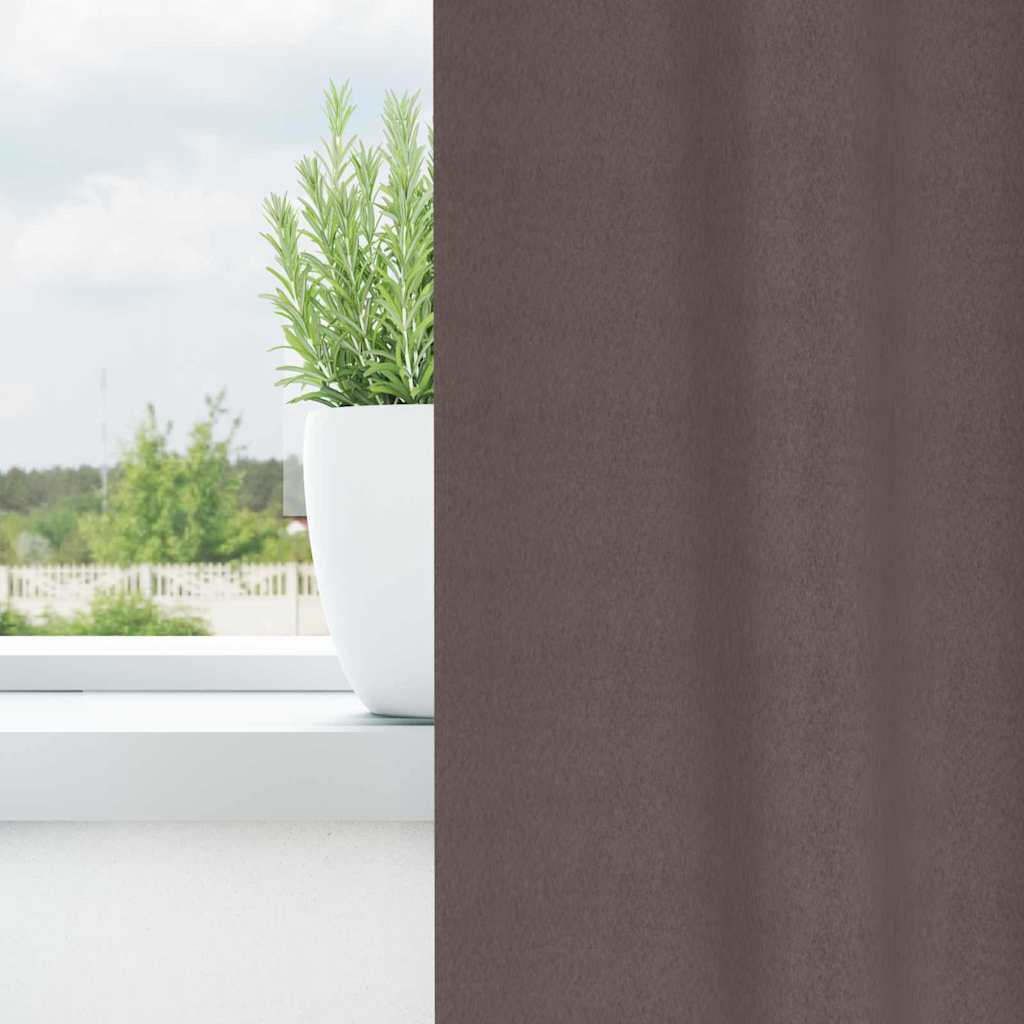Vidaxl zwart-out gordijnen met ringen 2 pcs donkerbruin 140 x 140 cm
