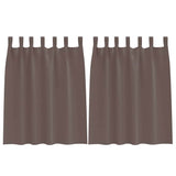 Vidaxl zwart-out gordijnen met ringen 2 pcs donkerbruin 140 x 140 cm