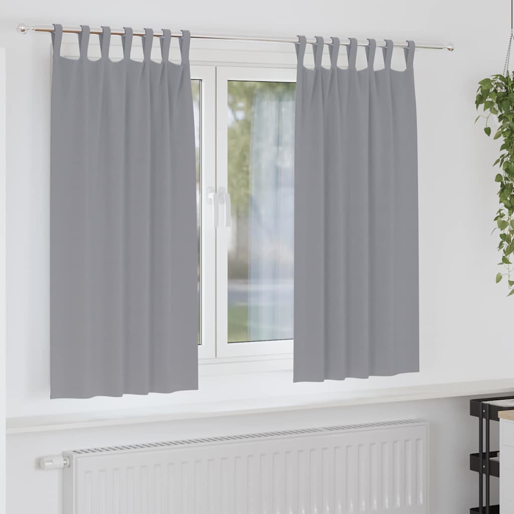 Vidaxl zwart-out gordijnen met ringen 2 pcs lichtgrijs 175 x 140 cm