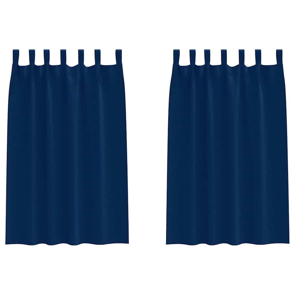 Vidaxl zwart-out gordijnen met ringen 2 pcs donkerblauw 175 x 140 cm