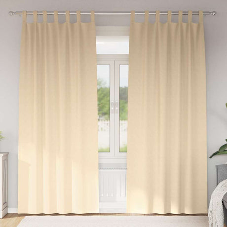 Vidaxl zwart-out gordijnen met ringen 2 pcs crème 225 x 140 cm