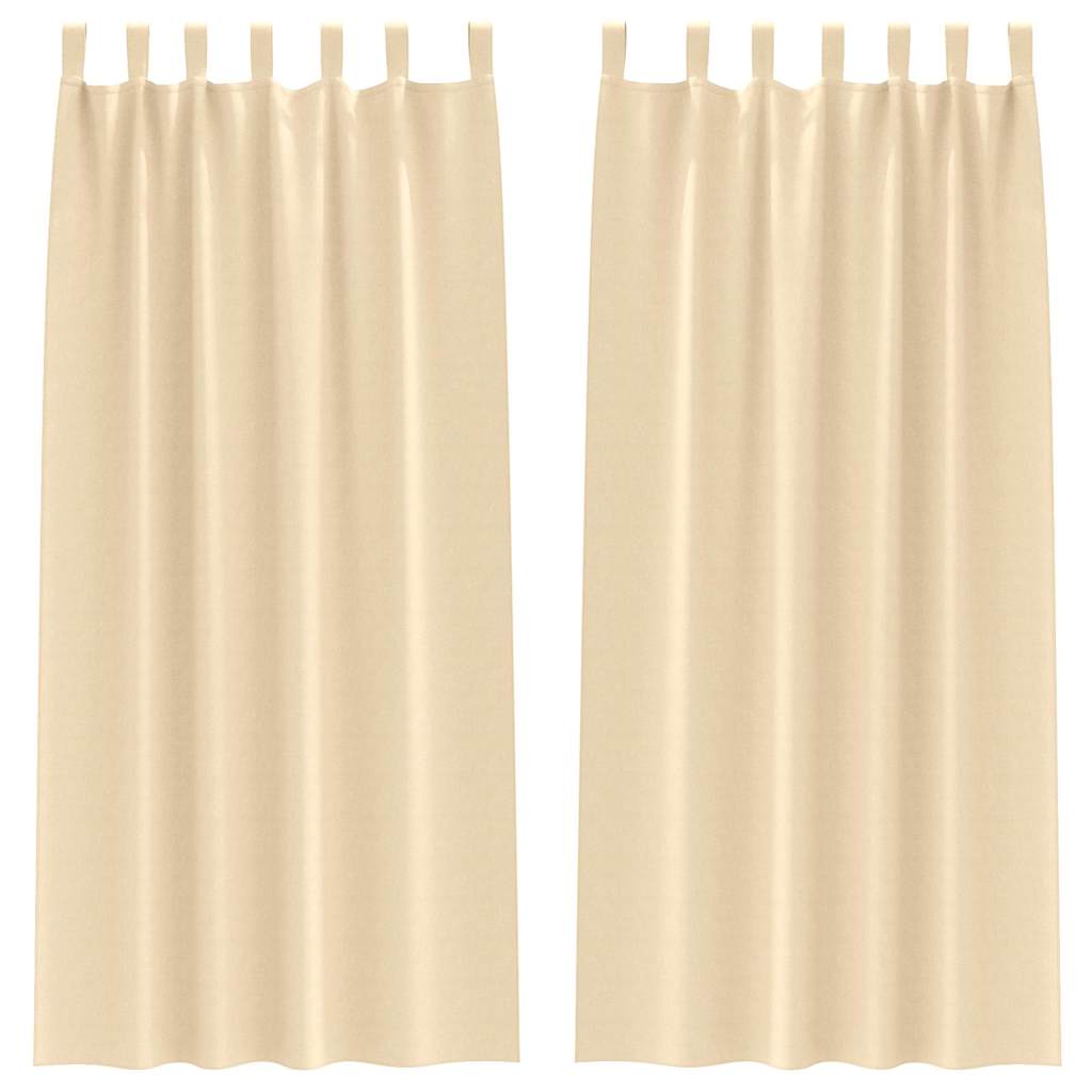 Vidaxl zwart-out gordijnen met ringen 2 pcs crème 245 x 140 cm