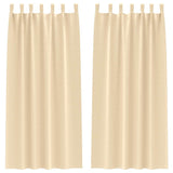 Vidaxl zwart-out gordijnen met ringen 2 pcs crème 245 x 140 cm