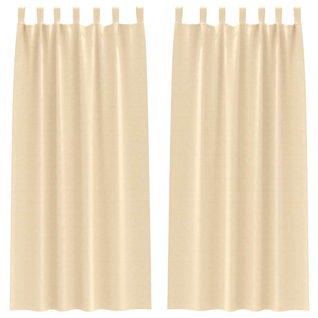 Vidaxl zwart-out gordijnen met ringen 2 pcs crème 260 x 140 cm