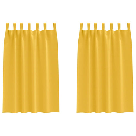 Vidaxl zwart-out gordijnen met ringen 2 pcs mosterdgeel 175 x 140 cm