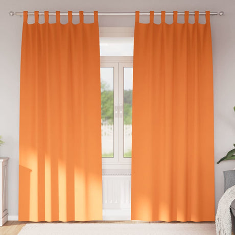 Vidaxl zwart-out gordijnen met ringen 2 pcs feloranje 260 x 140 cm