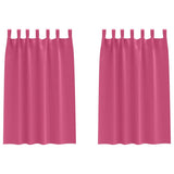 Vidaxl zwart-out gordijnen met ringen 2 pcs felroze 175 x 140 cm