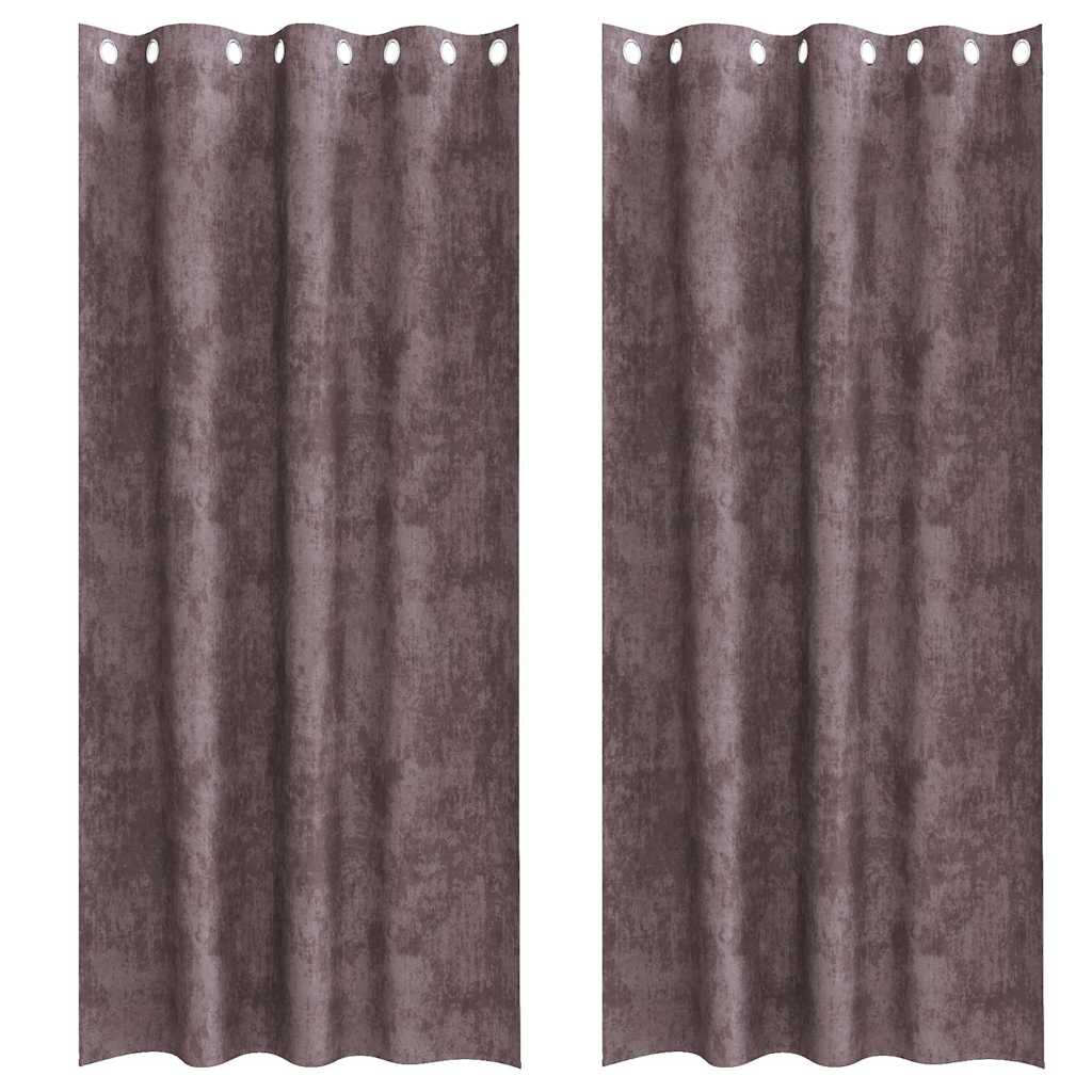 Vidaxl velvet gordijnen met gordijnen 2 pcs bruin 260 x 140 cm fluweel