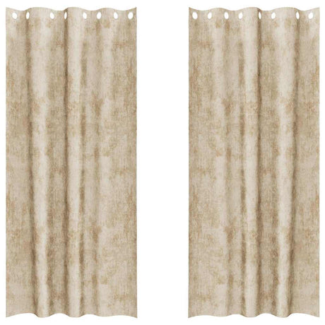 Vidaxl velvet gordijnen met gordijnen 2 pcs crème 260 x 140 cm fluweel