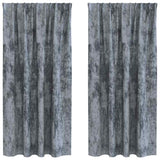Vidaxl velvet gordijnen 2 pcs zilvergrijs 175 x 140 cm fluweel