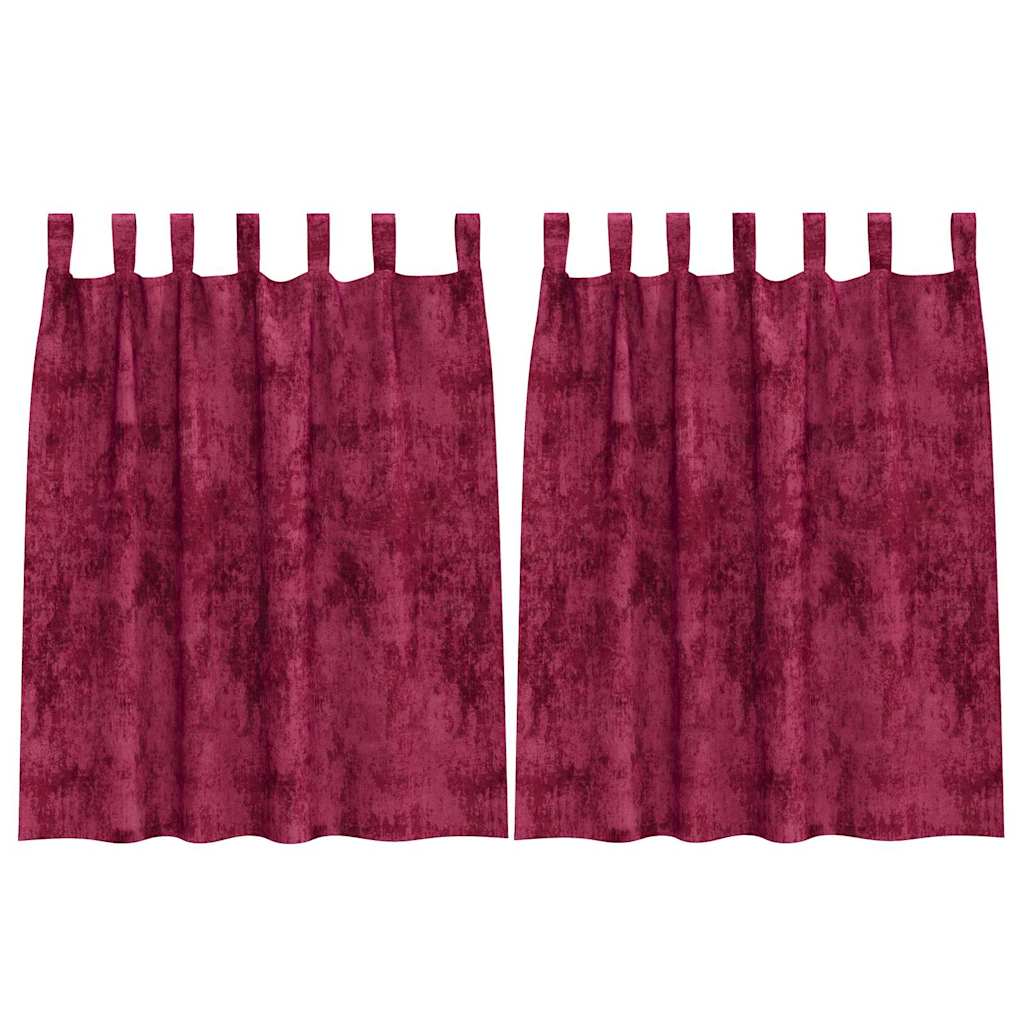 Vidaxl velvet gordijnen 2 pcs wijnrood 140 x 140 cm fluweel