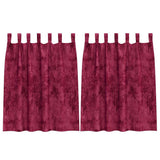 Vidaxl velvet gordijnen 2 pcs wijnrood 140 x 140 cm fluweel
