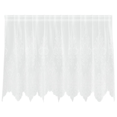 Vidaxl kantgordijn met gordijnen bloemen wit 80 x 200 cm polyester