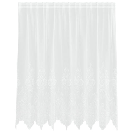 Vidaxl kantgordijn met gordijnen bloemen wit 180 x 200 cm polyester