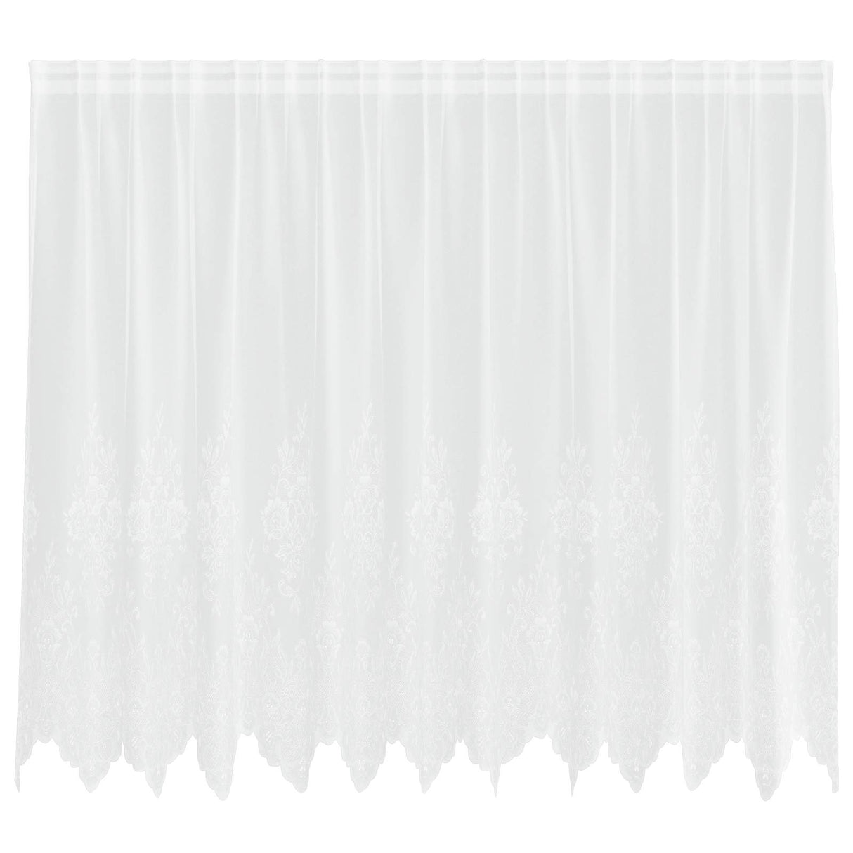 Vidaxl kantgordijn met gordijnen bloemen wit 180 x 300 cm polyester