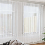 Vidaxl kantgordijn met gordijnen bloemen wit 280x1200cm polyester