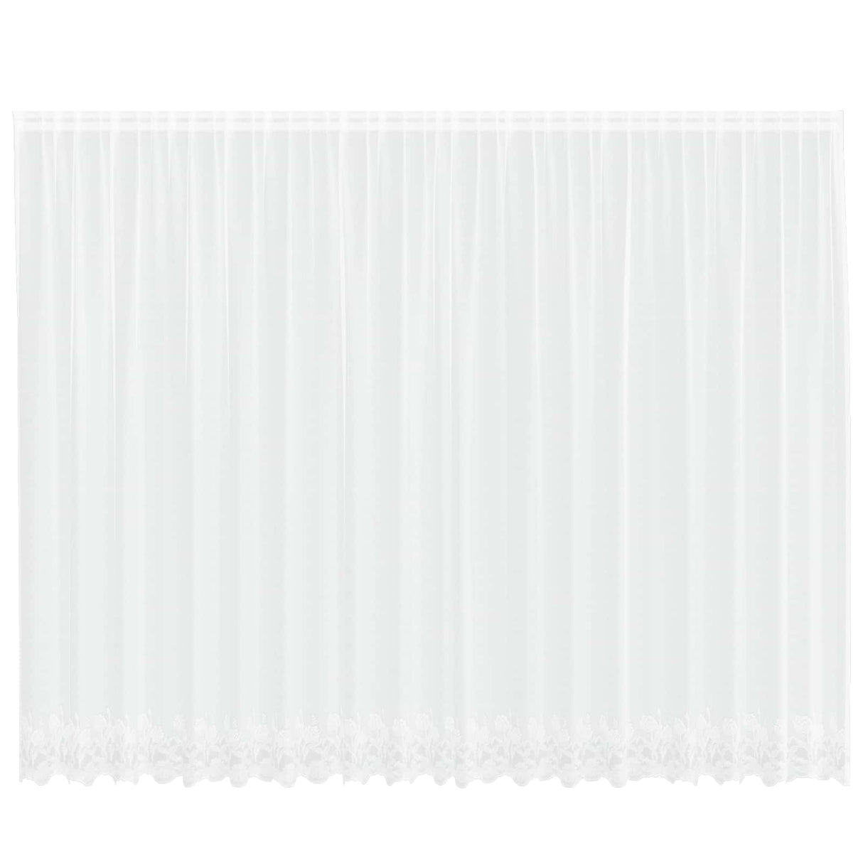 Vidaxl kantgordijn met gordijnen bloemen wit 220 x 500 cm polyester