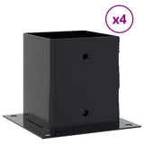 Vidaxl paonderstellen vierkant 4 st 121x121 mm gepoedercoat staal