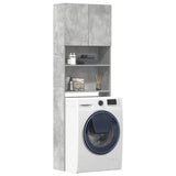 Vidaxl wasmachinekast 64x24x190 cm bewerkt hout betongrijs