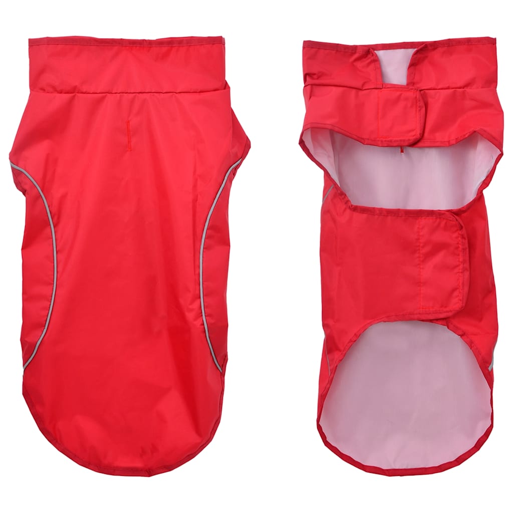 Vidaxl hondenregenjas met reflecterende strips polyester rood s