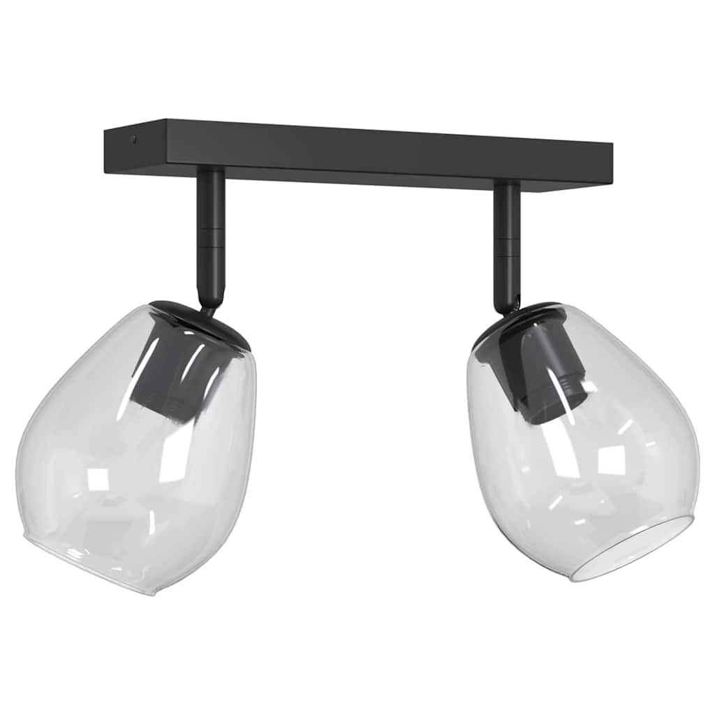 Vidaxl plafondspot zwart 33 x 13 x 26 cm glas en metaal