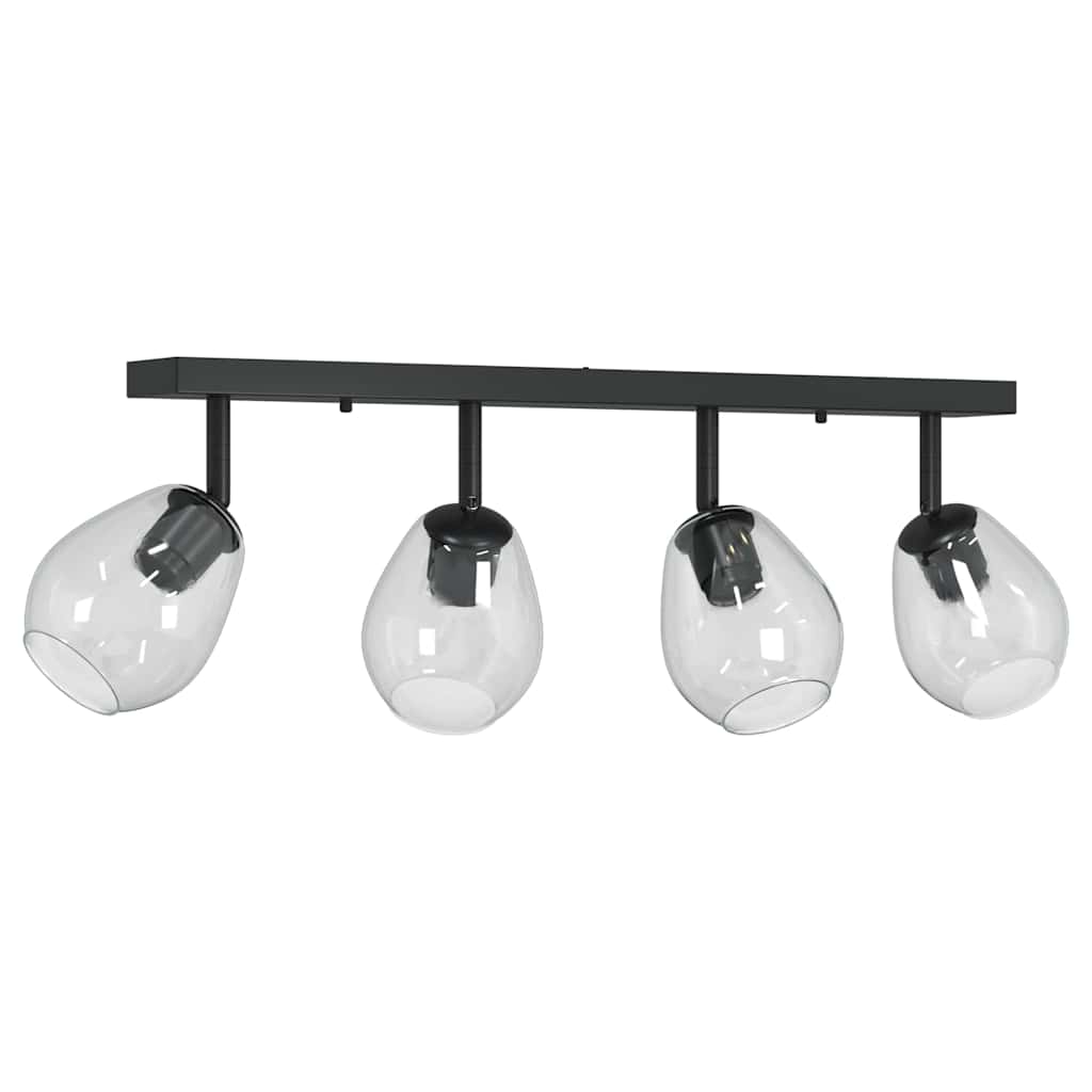 Vidaxl plafondspot zwart 73.5 x 13 x 26 cm glas en metaal