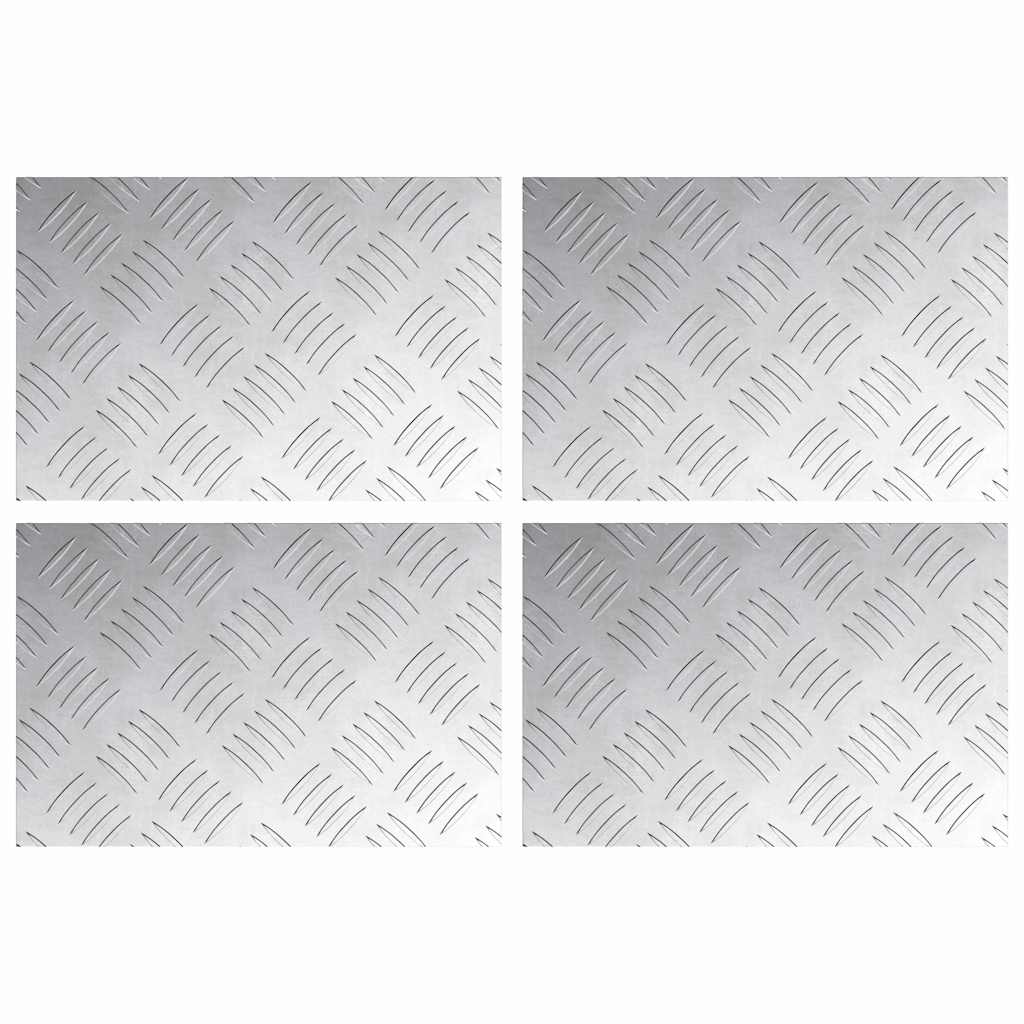 Vidaxl trap tread rechthoekig 4 pcs zilver 30 x 20 cm aluminium