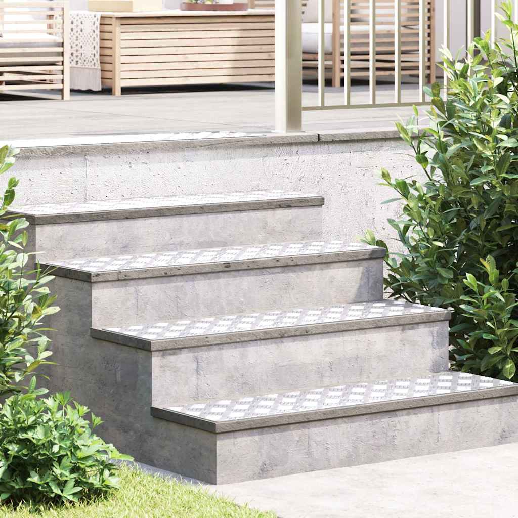 Vidaxl trap tread rechthoekig 2 pcs zilver 100 x 25 cm aluminium