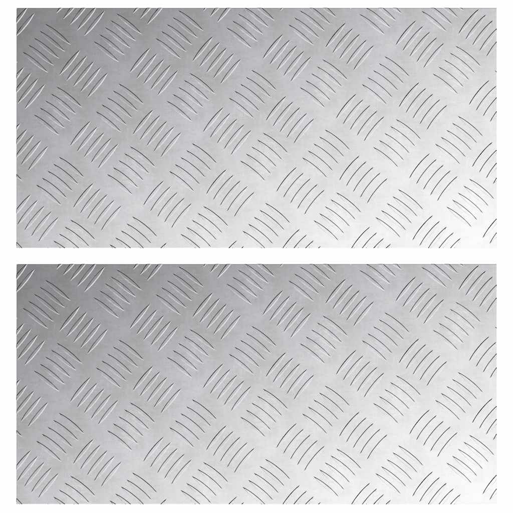 Vidaxl trap tread rechthoekig 2 pcs zilver 60 x 30 cm aluminium